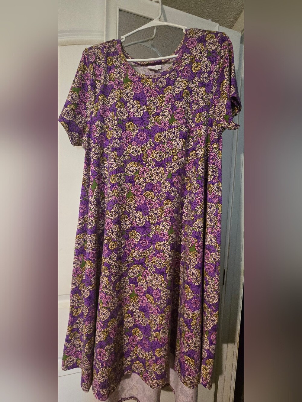LuLaRoe Purple Floral Print Dress